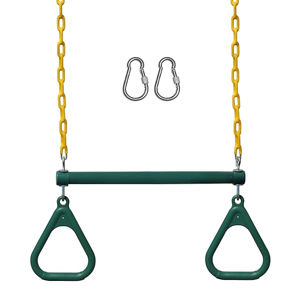 Jungle Gym Kingdom "Jungle Gym Kingdom Swing Sets: 18" Trapeze Bar & Heavy Duty Chain for Backyard Fun"