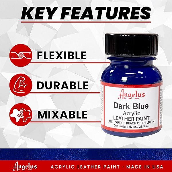 Angelus Angelus Acrylic Leather Paint 1 oz - Dark Blue for Vibrant Leather Crafting & Customization - View 3 of 10