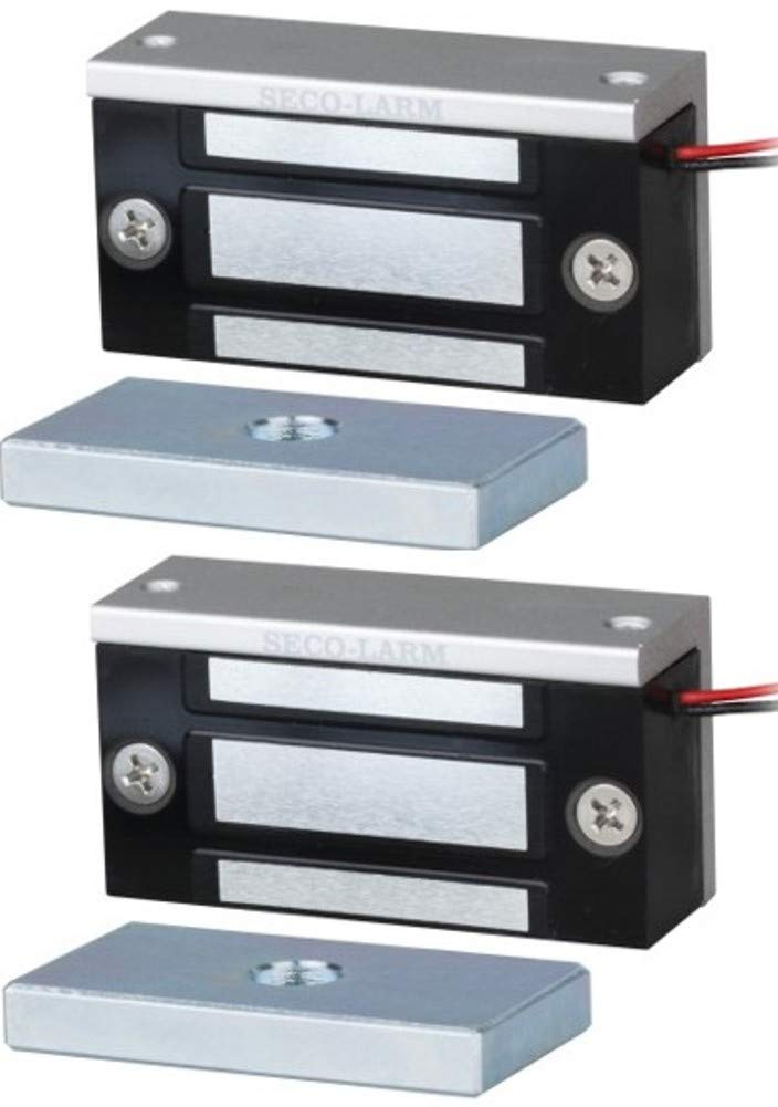 Seco-Larm E-941SA-80Q Mini Maglock 2 Pack with 80-110 lb Holding Force and Detachable Bracket for Secure Door Access
