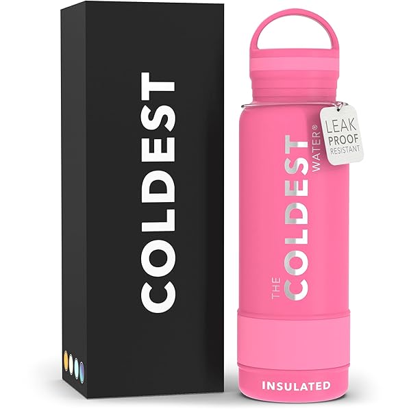 The Coldest Water Coldest Insulated Water Bottle 21oz | Leak Proof, Double Walled Stainless Steel with Handle Lid | Perfect Sport Thermos Flask