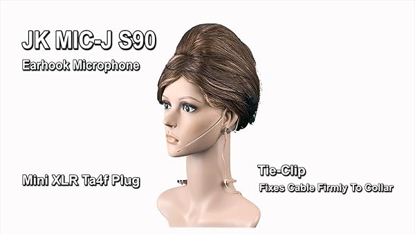 J K Pro Headset Headworn Single Earhook Microphone JK MIC-J S90 Compatible with Shure Wireless Transmitter for Clear Audio Performance - View 6 of 6