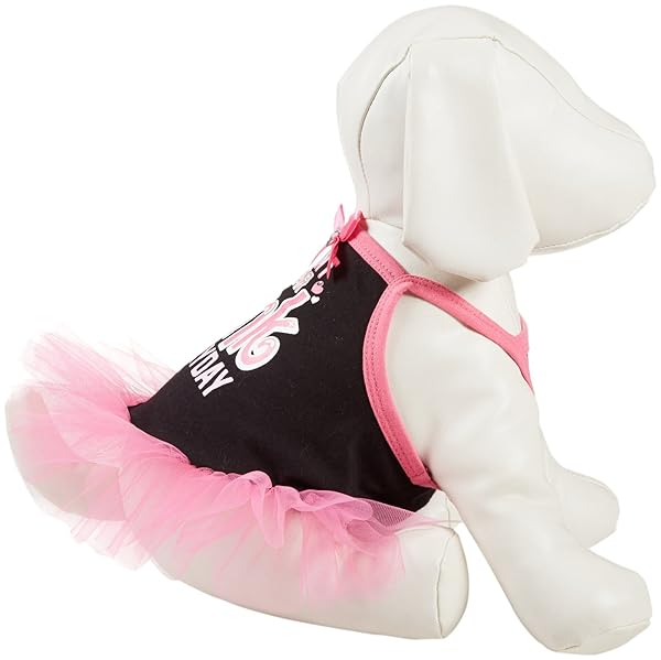 SimplyDog SimplyDog I Cant Wear Everyday Strappy Dog Dress Black and Pink Medium for Stylish Pet Fashion - View 2 of 3