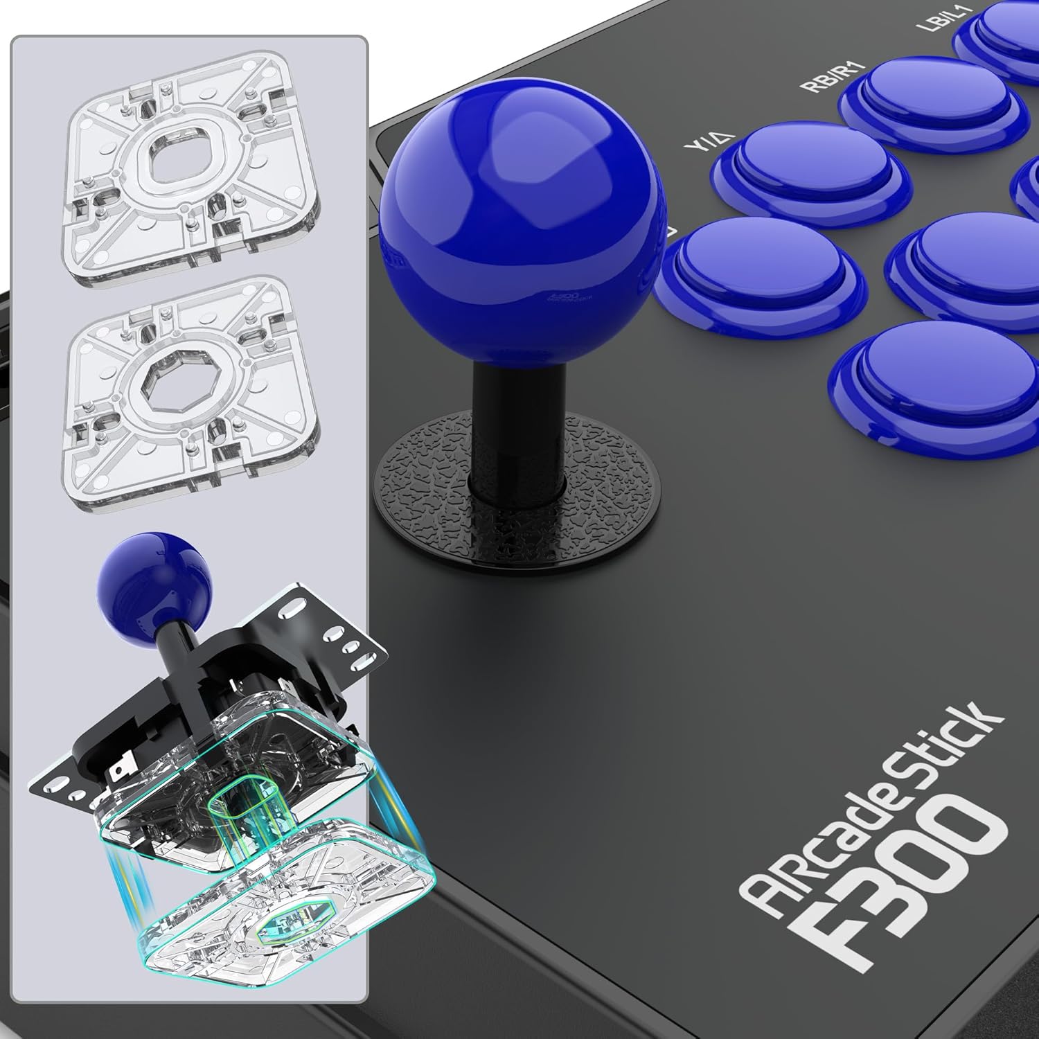 MAYFLASH Mayflash F300 Arcade Fight Stick Joystick Compatible with Switch Xbox Series X PS4 PS3 Xbox One Windows Steam Deck and More - View 6 of 8