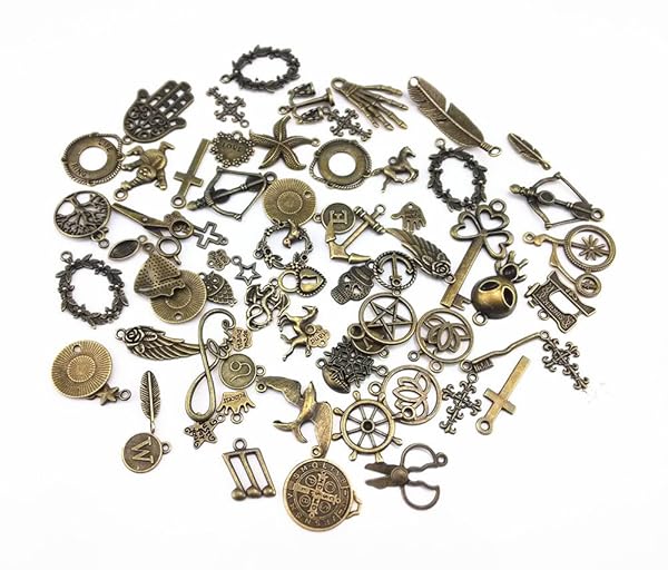 yueton Yueton 100g Antique Charms Pendants - 70 Assorted Bronze Jewelry Making Accessories - View 2 of 4