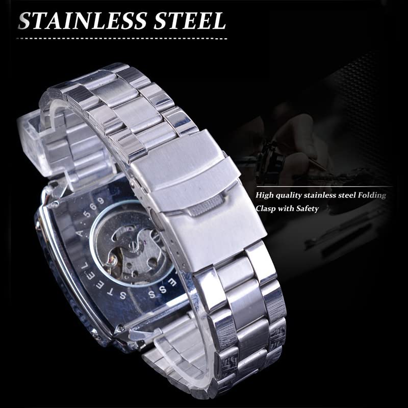 FANMIS Mens Outdoor Sports Automatic Mechanical Analog Date Day Army Silver Stainless Steel Wrist Watch for Active Lifestyle - View 7 of 7