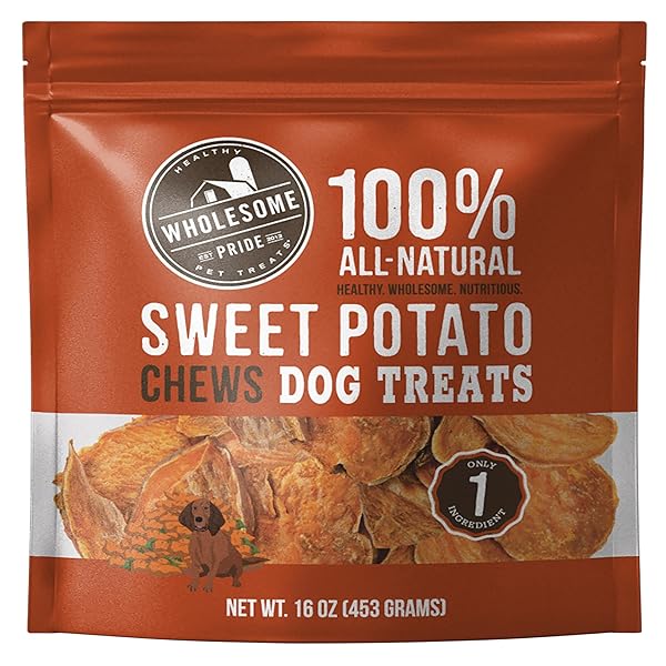 Wholesome Pride Wholesome Pride Sweet Potato Chews All Natural Dog Treats 16 oz Healthy Single Ingredient Snack for Dogs
