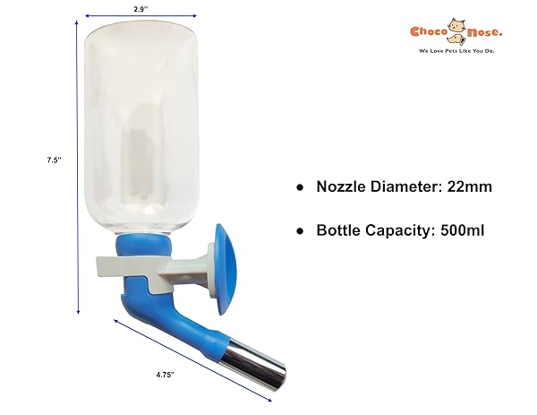 Choco Nose Choco Nose H570 No Drip Dog Water Nozzle for Medium to Large Dogs BPA Free Leak-proof Design 22mm Diameter Blue White - View 2 of 8