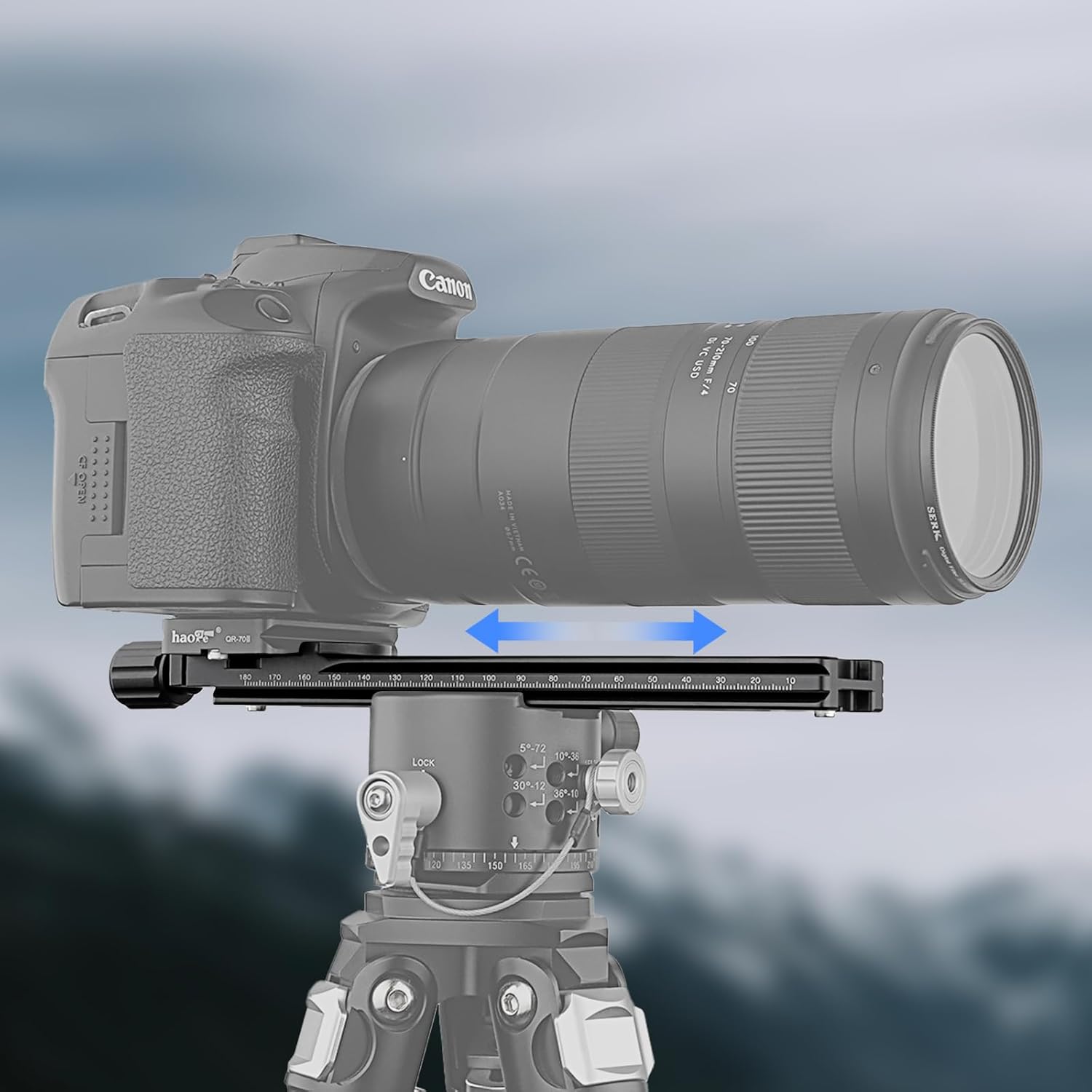 Haoge Haoge 200mm Nodal Slide Double Dovetail Focusing Rail Plate with Quick Release Clamp for Camera Panoramic and Macro Photography - View 3 of 8