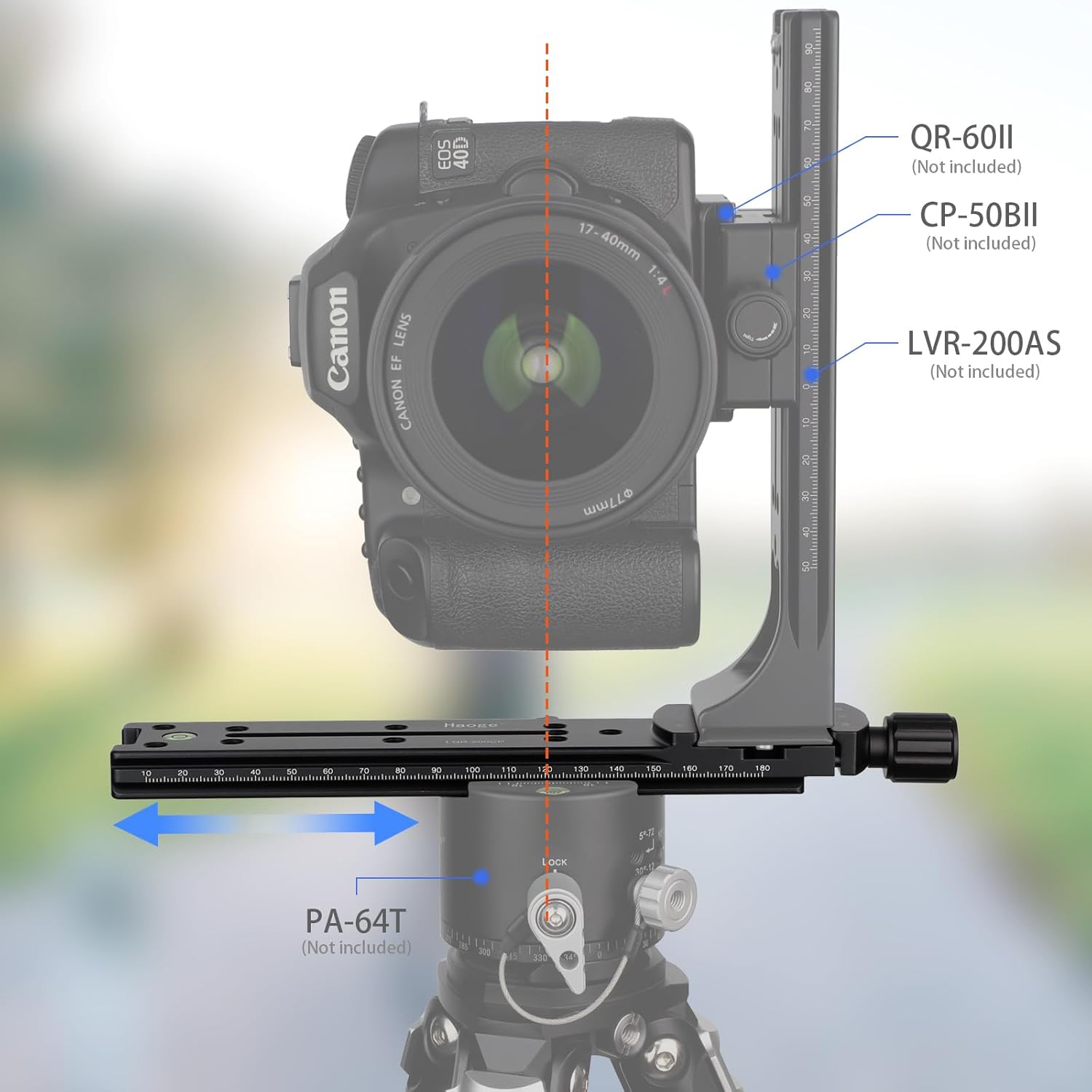 Haoge Haoge 200mm Nodal Slide Double Dovetail Focusing Rail Plate with Quick Release Clamp for Camera Panoramic and Macro Photography - View 7 of 8
