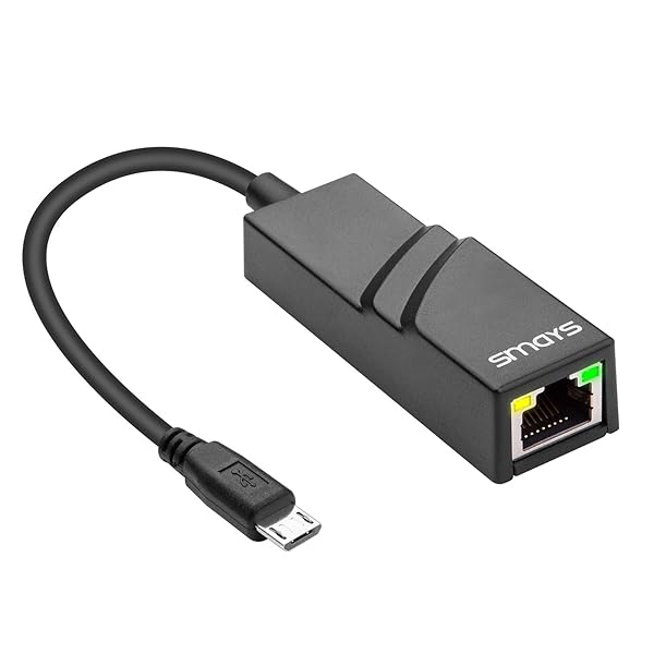 Smays OTG Micro USB Ethernet Adapter for Raspberry Pi Zero & Android Tablets - USB to RJ45 LAN for Fast Network Connection