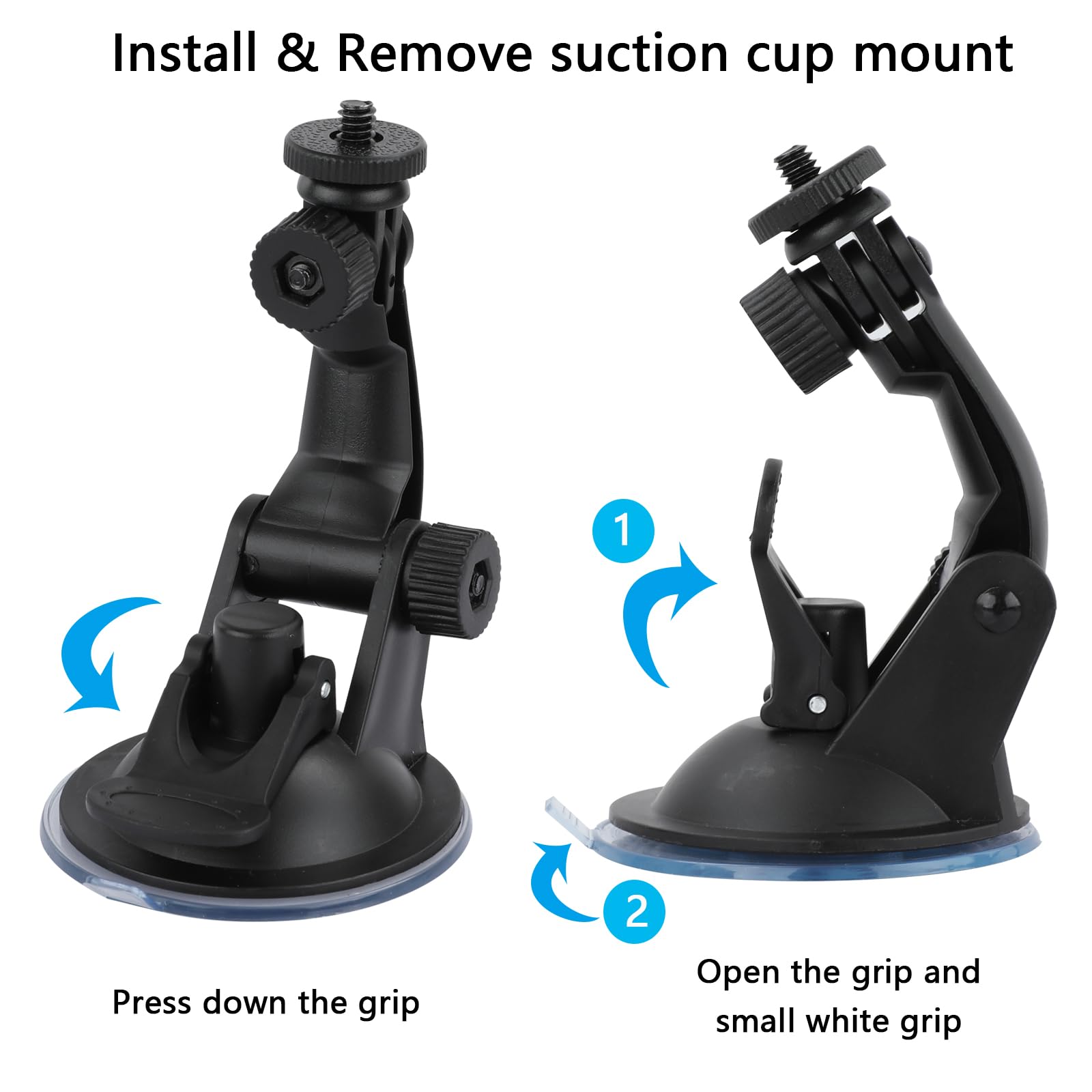 Suction Cup Mount for GoPro Hero 13 12 11 10 9 8 AKASO Brave 4 7 Insta360 DJI Osmo Action Car Windshield Camera Mount - View 2 of 9