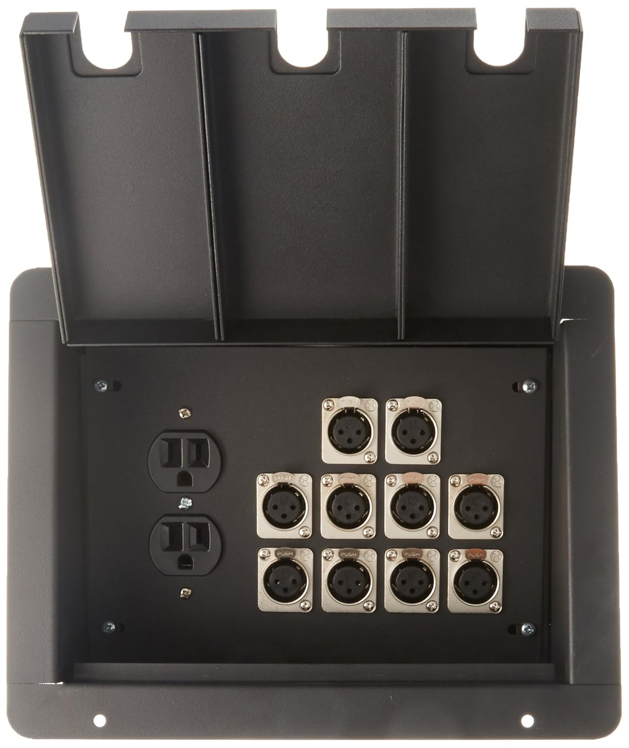 Elite Core Elite Core FBL10 Recessed Floor Box with 10 XLRF and Duplex AC Back Box for Professional Audio Installations - View 3 of 3