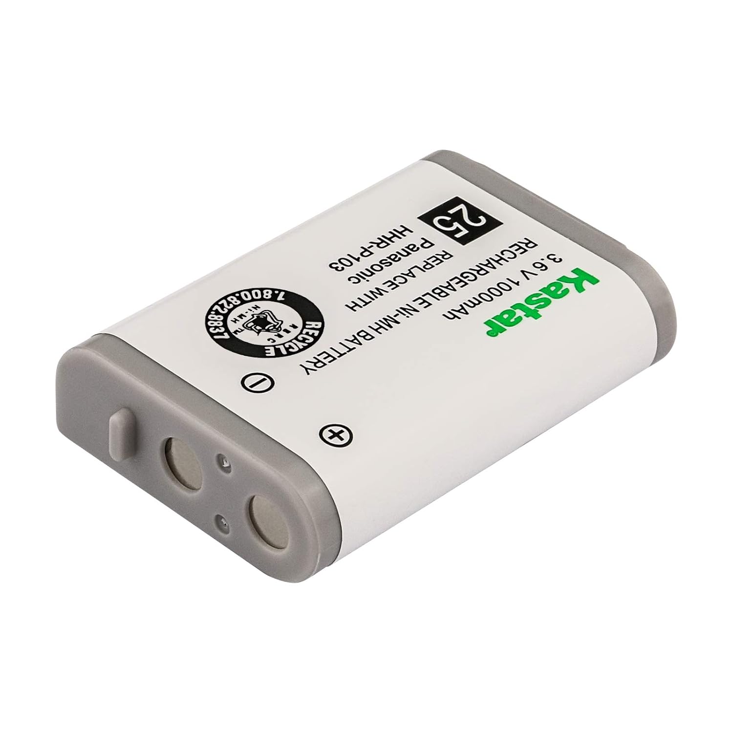 Kastar Kastar HHR-P103 Rechargeable NI-MH Battery 3.6V 1000mAh Replacement for Panasonic Cordless Phones - View 2 of 3