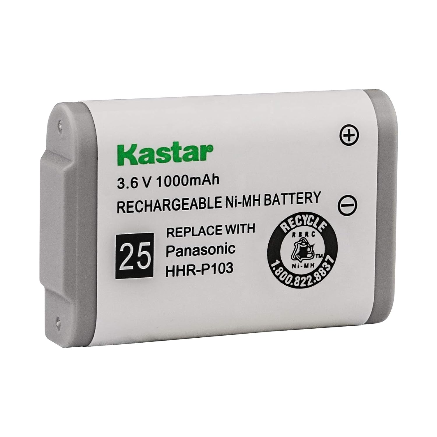 Kastar Kastar HHR-P103 Rechargeable NI-MH Battery 3.6V 1000mAh Replacement for Panasonic Cordless Phones