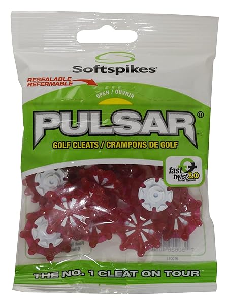 SOFTSPIKES SOFTSPIKES Pulsar Golf Cleats Fast Twist 3.0 - Red Softspikes for Ultimate Performance