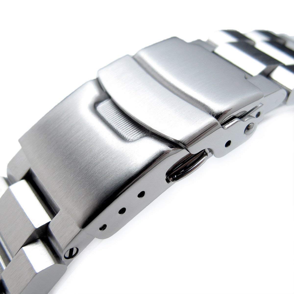 22mm Hexad 316L Stainless Steel Watch Band with Diver Clasp and Brushed Finish for Ultimate Durability and Style - View 2 of 5