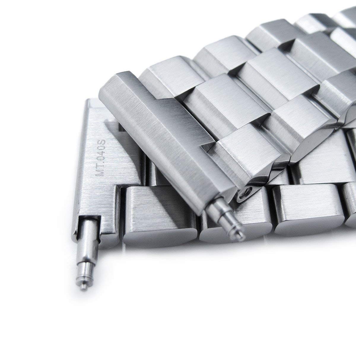 22mm Hexad 316L Stainless Steel Watch Band with Diver Clasp and Brushed Finish for Ultimate Durability and Style - View 3 of 5