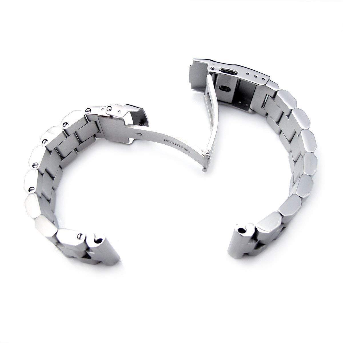 22mm Hexad 316L Stainless Steel Watch Band with Diver Clasp and Brushed Finish for Ultimate Durability and Style - View 4 of 5