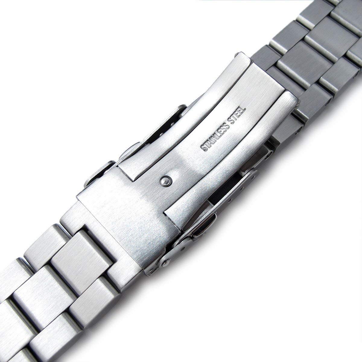 22mm Hexad 316L Stainless Steel Watch Band with Diver Clasp and Brushed Finish for Ultimate Durability and Style - View 5 of 5