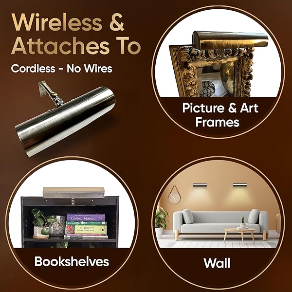 Concept Lighting Concepdesigns 18 Inch Battery Operated Dimmable Picture Light Wireless Remote Control Antique Brushed Bronze Art and Library Light - View 2 of 5