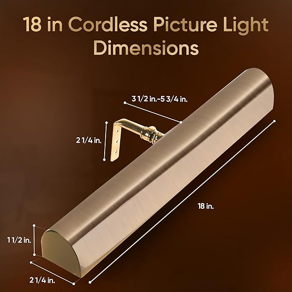 Concept Lighting Concepdesigns 18 Inch Battery Operated Dimmable Picture Light Wireless Remote Control Antique Brushed Bronze Art and Library Light - View 4 of 5