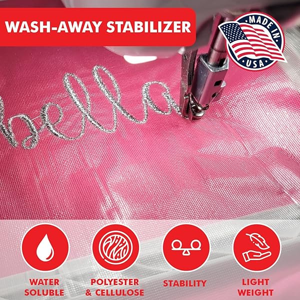 Superpunch Superpunch Wash-Away Stabilizer for Embroidery - 9x10 Yard Roll, Fabric Backing for Machine & Hand Sewing - Made in USA - View 3 of 9