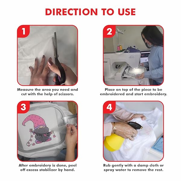 Superpunch Superpunch Wash-Away Stabilizer for Embroidery - 9x10 Yard Roll, Fabric Backing for Machine & Hand Sewing - Made in USA - View 4 of 9