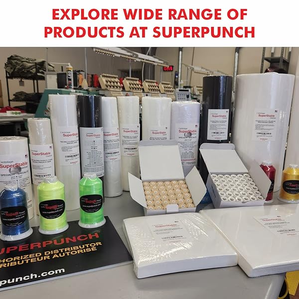 Superpunch Superpunch Wash-Away Stabilizer for Embroidery - 9x10 Yard Roll, Fabric Backing for Machine & Hand Sewing - Made in USA - View 7 of 9