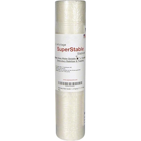 Superpunch Superpunch Wash-Away Stabilizer for Embroidery - 9x10 Yard Roll, Fabric Backing for Machine & Hand Sewing - Made in USA