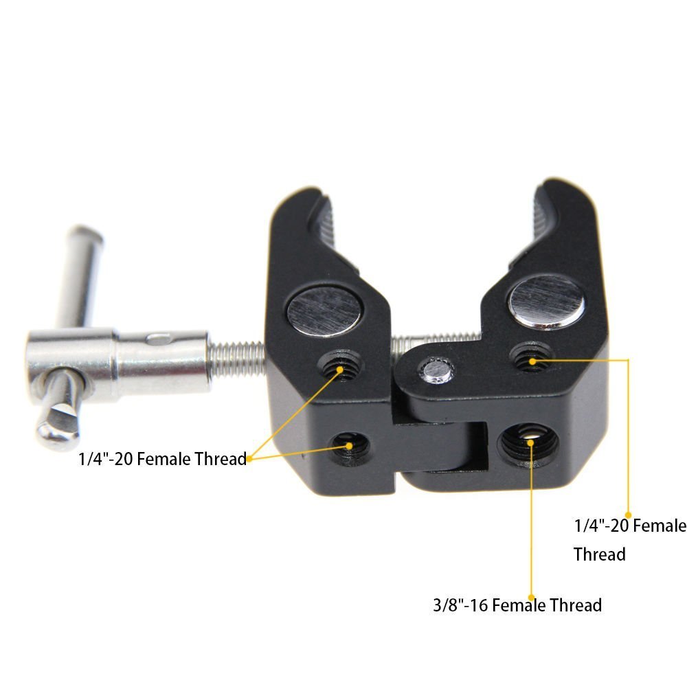 CAMVATE Crab Clamp with 5/8 Inch 27 Thread Ideal for Microphones Durable and Versatile Mounting Solution - View 5 of 9