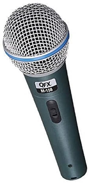 QFX QFX M-158 Dynamic Microphone with XLR Connector for Professional Sound Quality Black