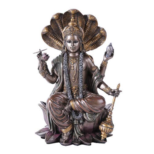 Pacific Giftware Eastern Hindu God Vishnu Decorative Statue Narayana Figurine for Puja and Enlightenment Home Decor