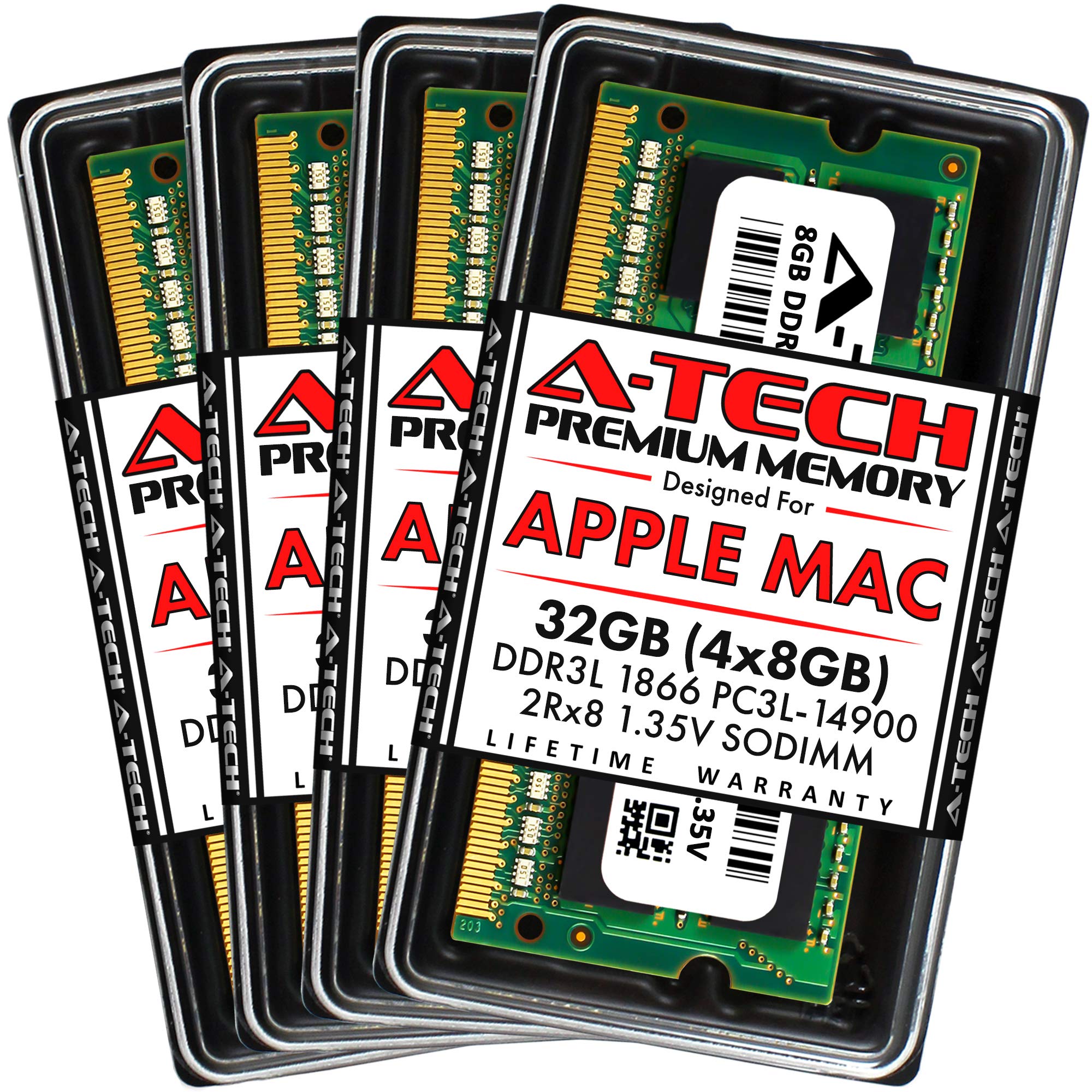 A-Tech 32GB RAM Upgrade for Late 2015 iMac MK462LL/A MK482LL/A 4x 8GB DDR3 1866MHz SODIMMs PC3-14900 CL13 1.35v