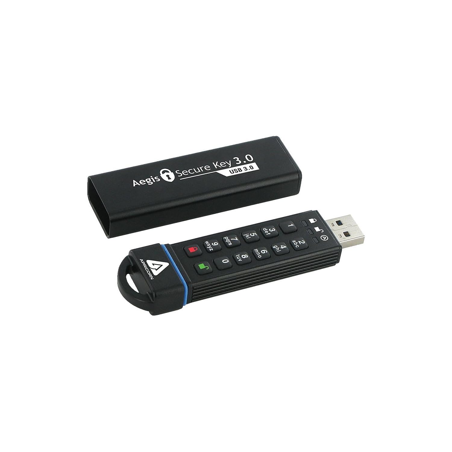 Apricorn Apricorn 480GB Aegis Secure Key FIPS 140-2 Validated USB 3.0 Flash Drive with 256-bit Encryption for Enhanced Data Security