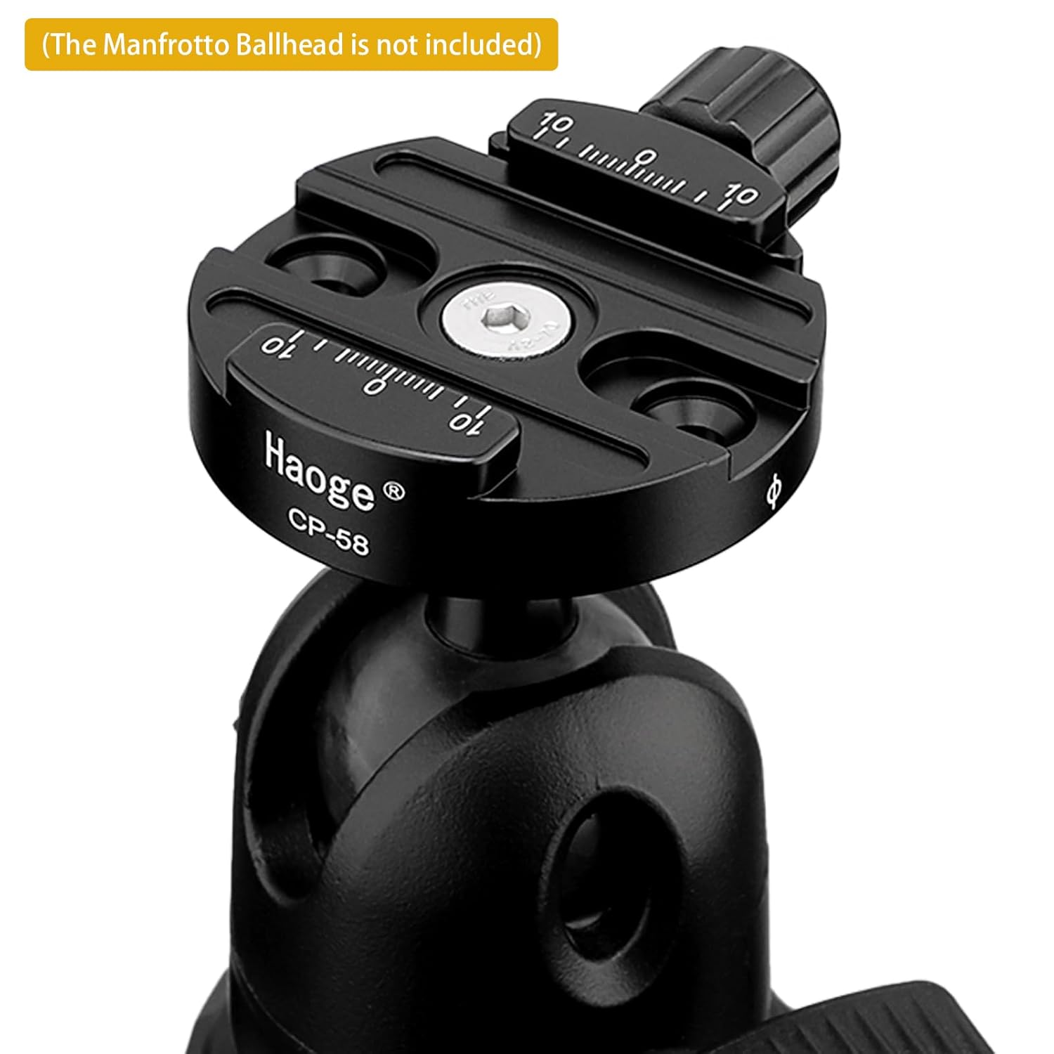 Haoge Haoge Combo Boss Adapter CP-58 58mm Arca Swiss Quick Release Clamp for Manfrotto Tripod Ball Head Replacement - View 4 of 8