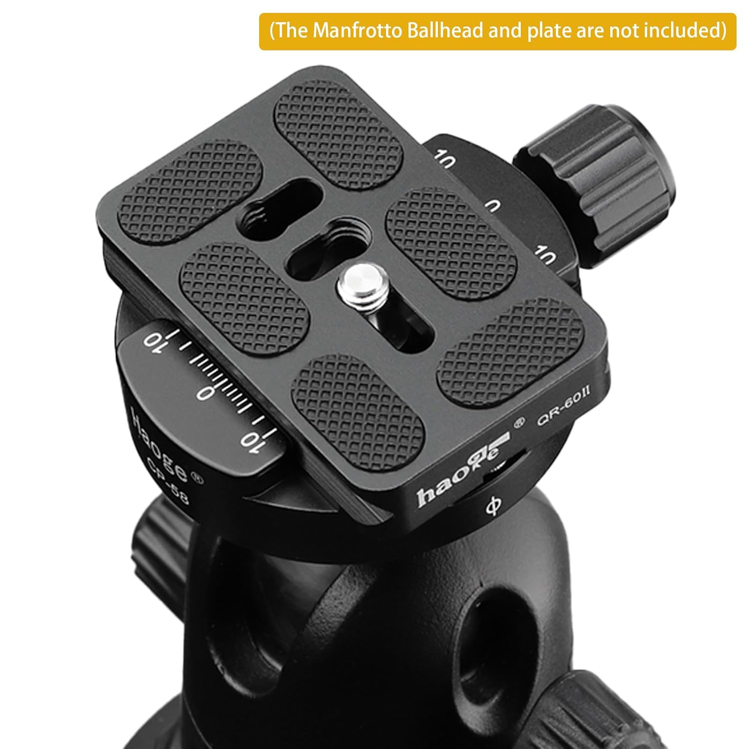 Haoge Haoge Combo Boss Adapter CP-58 58mm Arca Swiss Quick Release Clamp for Manfrotto Tripod Ball Head Replacement - View 6 of 8