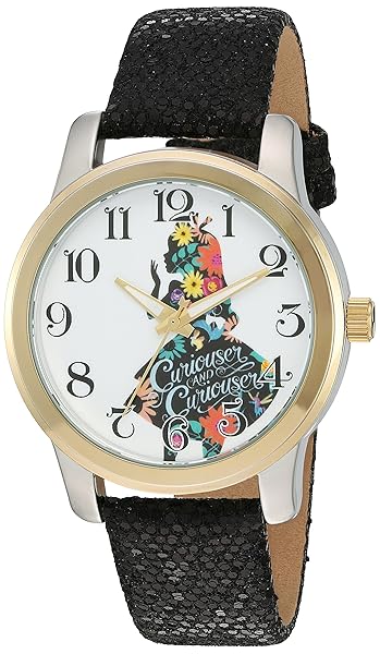 Disney Women's Alice in Wonderland Quartz Metal Automatic Watch Black Model W002901