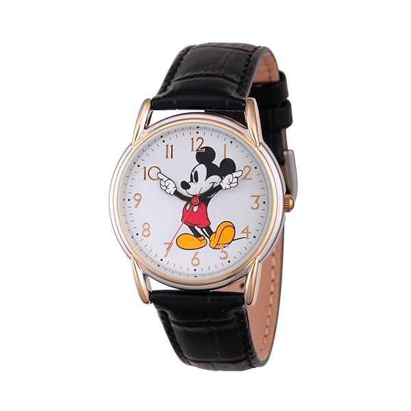 Disney Disney Mickey Mouse Adult Watch: Classic Articulating Hands, Quartz, Leather Strap - Cardiff Edition