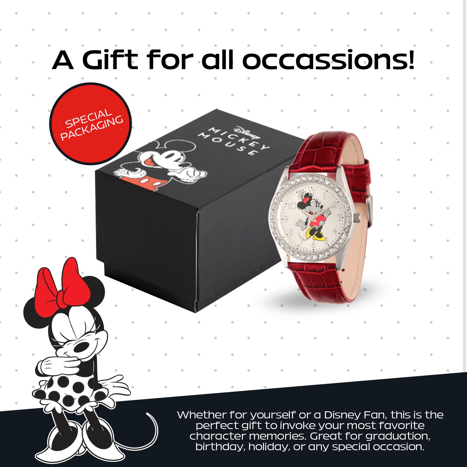 Disney Women's Minnie Mouse Quartz Metal Automatic Watch Red Model W002762 - View 6 of 6
