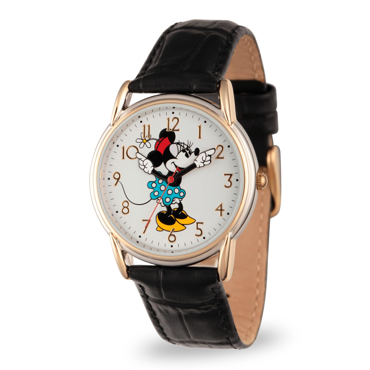 Disney Minnie Mouse Women's Cardiff Alloy Watch with Black Leather Strap W002769