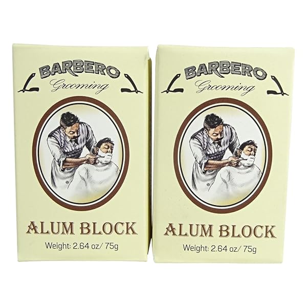 Barbero Barbero Alum Block 2.64 oz Pack of 2 for Smooth Skin and Razor Burn Relief