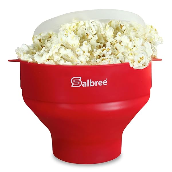 Salbree Salbree Microwave Popcorn Popper - Silicone, Collapsible, No Oil, Multiple Colors - Perfect for Healthy Snacking!