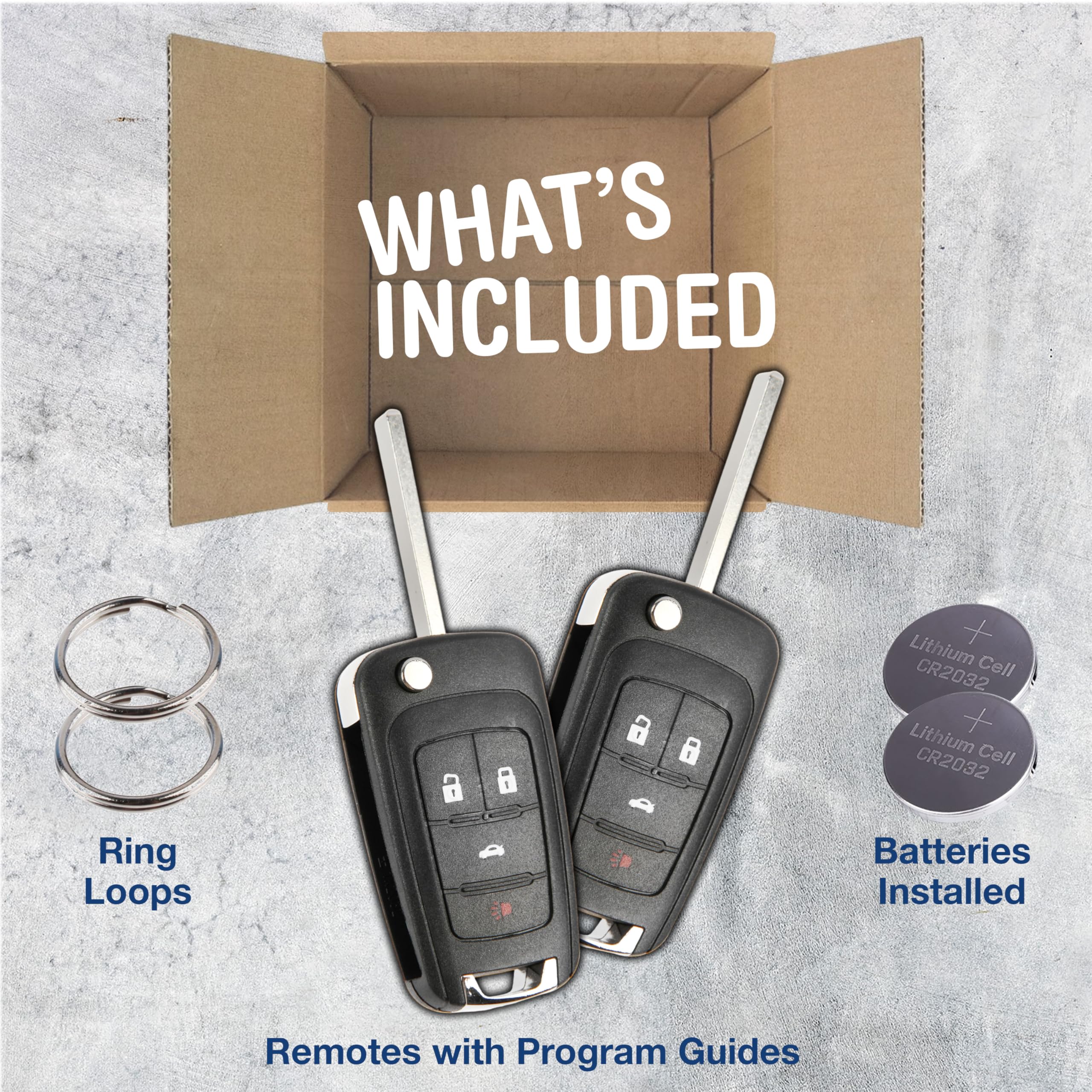 KeylessOption Keyless Entry Remote Control Car Flip Key Fob Replacement Pack of 2 for OHT01060512 - View 2 of 8