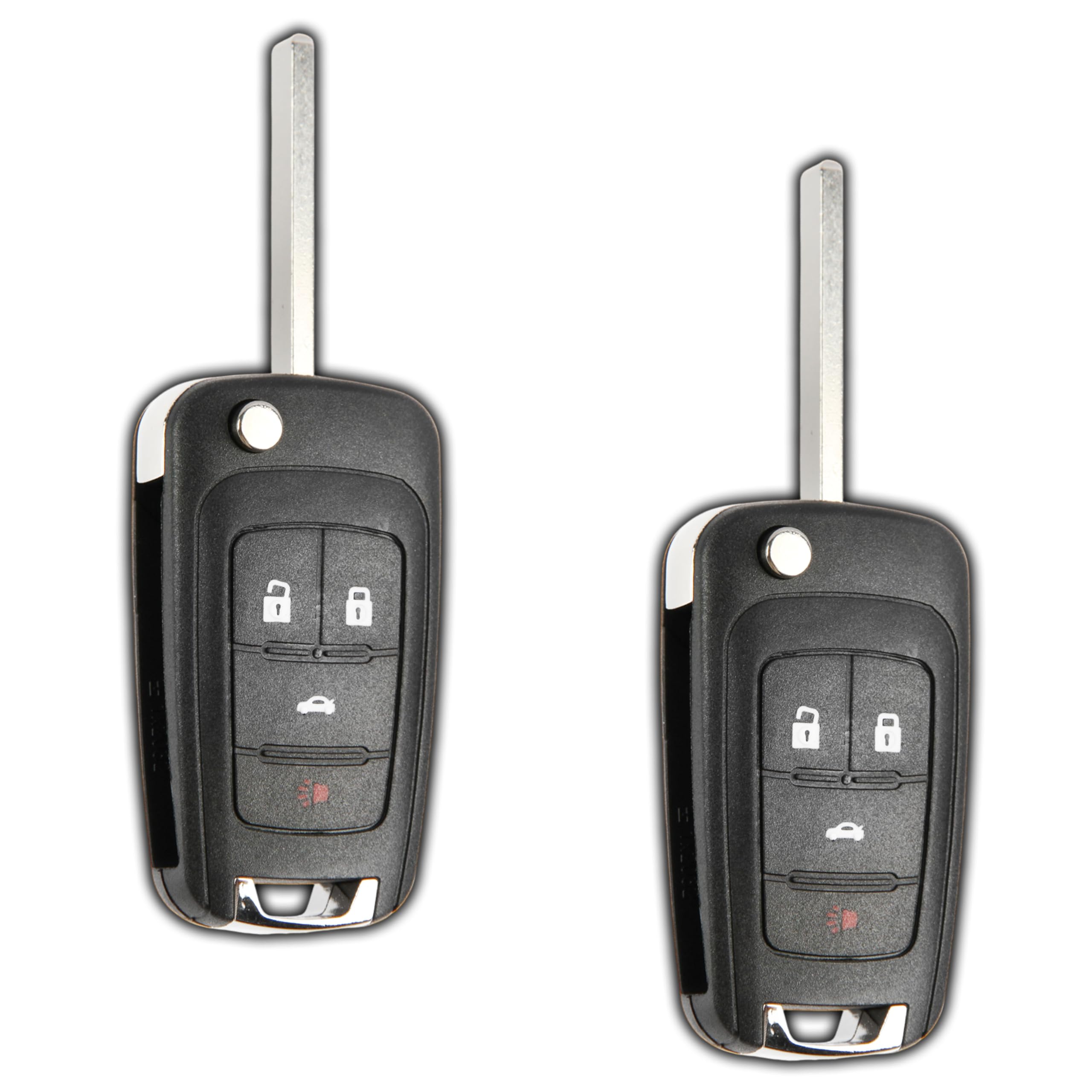 KeylessOption Keyless Entry Remote Control Car Flip Key Fob Replacement Pack of 2 for OHT01060512