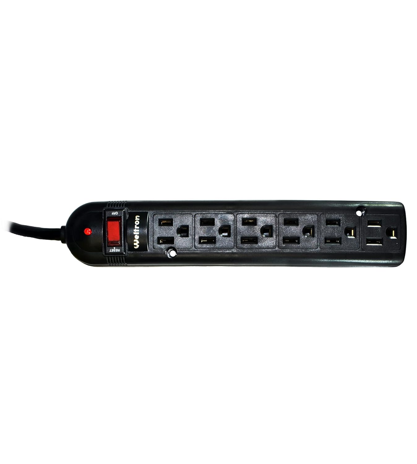 WELTRON Weltron Surge Protector 3FT WSP-600PLF-3BK High Performance Power Strip for Home and Office Use - View 3 of 9