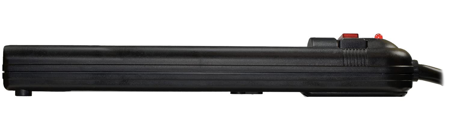 WELTRON Weltron Surge Protector 3FT WSP-600PLF-3BK High Performance Power Strip for Home and Office Use - View 8 of 9