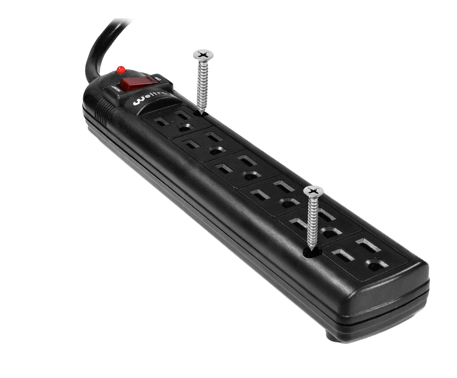 WELTRON Weltron Surge Protector 3FT WSP-600PLF-3BK High Performance Power Strip for Home and Office Use - View 9 of 9