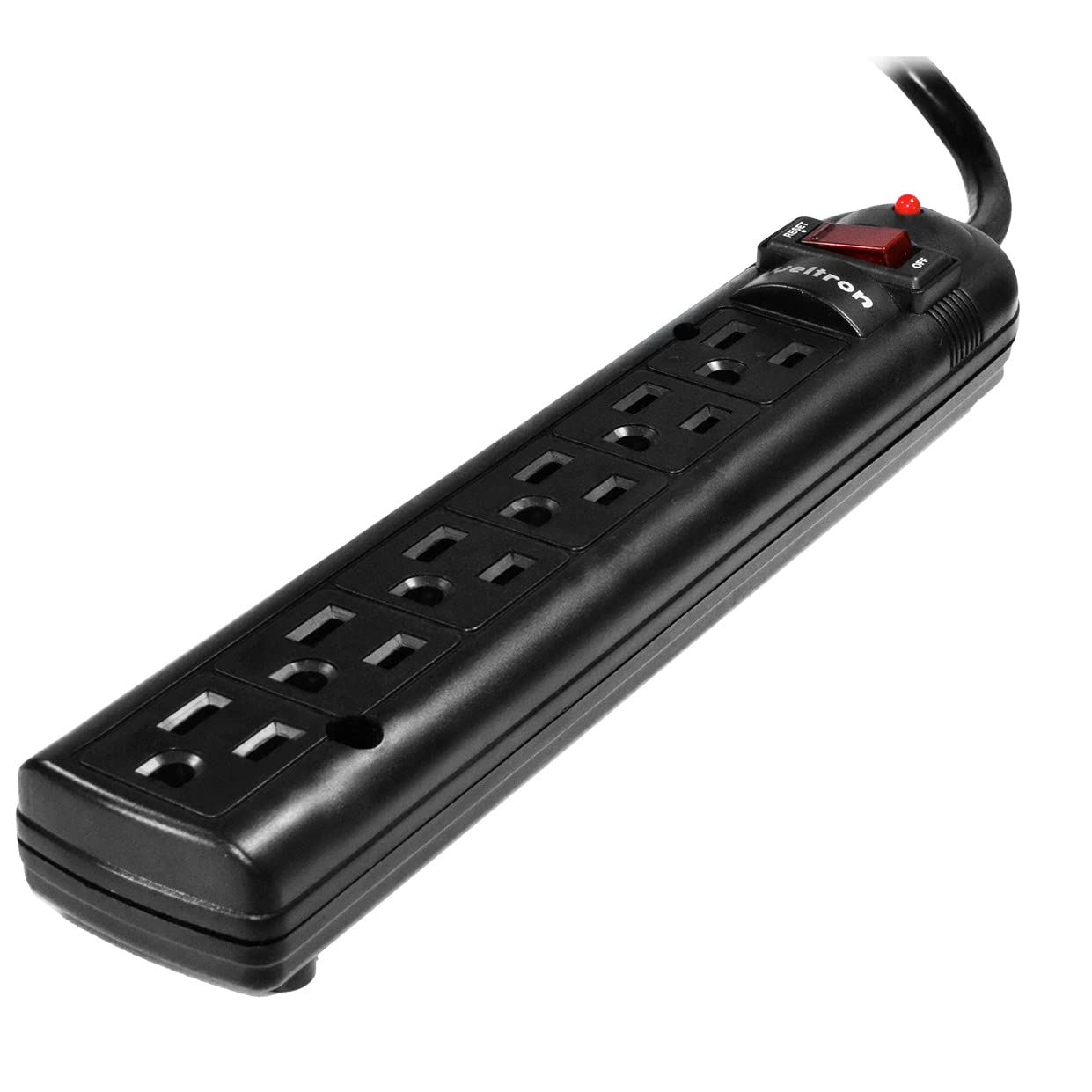 WELTRON Weltron Surge Protector 3FT WSP-600PLF-3BK High Performance Power Strip for Home and Office Use