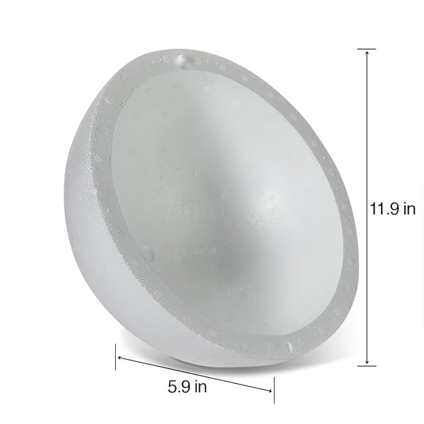 FloraCraft "FloraCraft SmoothF?M Hollow Half Ball - 5.9" x 11.9" White Crafting Essential" - View 4 of 9