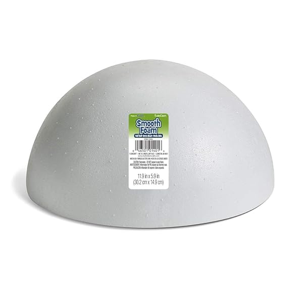 FloraCraft "FloraCraft SmoothF?M Hollow Half Ball - 5.9" x 11.9" White Crafting Essential"